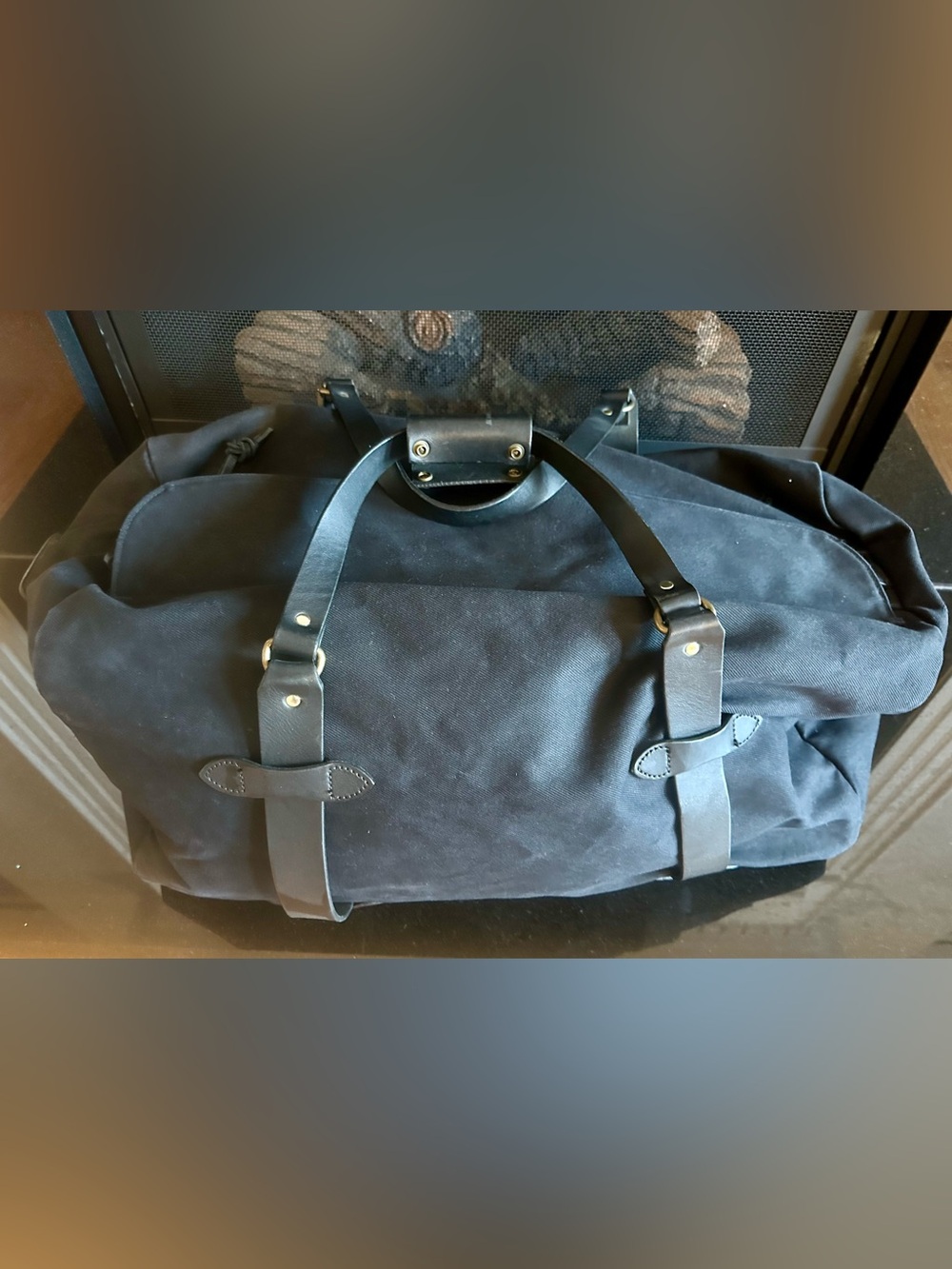 Filson Black Twill Duffel Bag Large